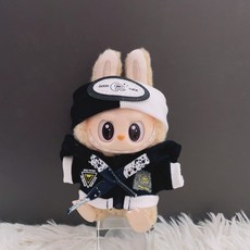 팝마트 라부부 1세대 2세대 3세대 인형옷 17cm인형 헤드밴드 자켓 청바지 캔버스 신발 안경 세트, 블랙 헤드밴드 자켓 세트 (인형 제외), 라부바 의류의 1세대  2세대  3세대에는 인형이 포함