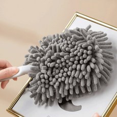 日本鷄毛撣子家用可替換吸塵打掃清潔工具汽車刷子除塵掃灰神器－, 可拆卸水洗除塵撣【1個灰色】, 1個