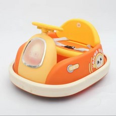 어린이 리모컨 범퍼카 조명 음악 360도 회전 대용량 배터리 이중 안전 보호, 1개, 오렌지 Orange