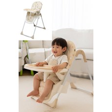 피쿠 키즈 KC인증 접이식 유아용 하이체어 아기 식탁의자 +시트 / 프리미엄 아기 하이체어 - 6단 높이조절 이중 분리형 식판 튼튼한 메탈프레임 / 베이지색 (인기) 그린, 베이지