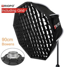 Triopo 사진 휴대용 보웬스 그리드 K90 박스 야외 ei 소프트 90cm 마운트 우산 팔각형 Ji 박스 소프트 스트로브용, 90 w Grid