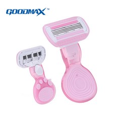 GOOD MAX 고양이발 제모칼 여성용 휴대용 제모기 귀여운 겨드랑이 쉐이버, 핑크