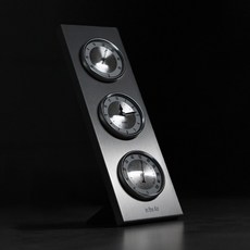 오르미 인디에어 인더스트리얼 아날로그 온습도계 무소음 벽시계, ORMITA(메탈실버)