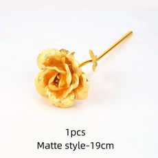발렌타인 데이 선물 금박 장미 도금 금 인공 꽃 웨딩 장식 연인, 1개, 11. Matte style-19cm