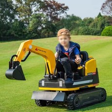 어린이 포크레인 블루투스 원격조종 굴삭기 회전 펜션 키즈카페 12V12A 모터장착, A. 레몬옐로우(블루투스 360도회전), 표준형(12V+555모터), 1개