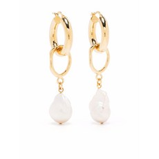 마운서 오브젝트 파운드 14K 옐로 골드 도금 담수진주 이어링