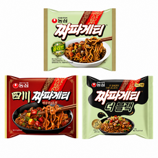 짜파게티 3종 맛보기세트 짜파게티 / 사천 / 더 블랙 각 1봉 구성 총 3봉, 1세트