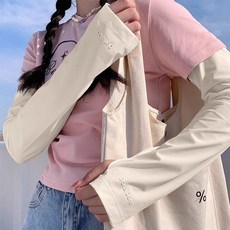 夏季新款冰袖女防曬防紫外線輕薄透氣袖套加長遮手背護臂手袖, 1個, 升級防曬【墨染黑左手】修飾手臂,防曬至手臂丨出門曬不黑