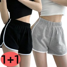 투니스 1+1 여성 캐주얼 슬림핏 스플라이싱 스포츠 반바지