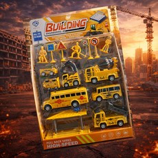 풀백 시리즈 하이스피드 자동차 미니카 폴리스 중장비 장난감 선물, 옐로우