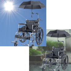하비리아 휠체어 우산 양산 비 눈 햇빛 가리개 거치대 꽂이 고정 고정대 거치 휴대용 걸이용 휠체어용 노인 어르신 보행 보조 차 성인용 보조기 보행기 거치용 걸이 지지대, 1개, 하비리아 우산걸이