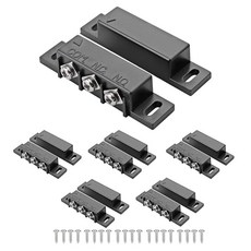 마그네틱 리드 스위치 10세트 마그네틱 도어 스위치/마그네틱 접촉 스위치/일반 개방 닫힘 NC 도어 알람 창 보안 DC 5V 12V 24V 조명용, 10, 블랙