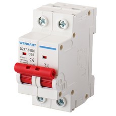 DC 태양광 PV 미니어처 회로 차단기 500V 2극 50A 타입 C DIN 레일 DZ47-63Z, 단일 25A