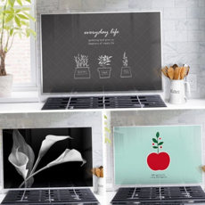 주방 아트 보드 벽면 레인지 데코 강화 유리 아트 보드 가스 인테리어 유리벽 조리대 싱크대 인덕션 벽보호, 조이블랙