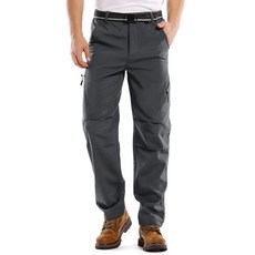 Jessie Kidden 남성용 방수 하이킹 팬츠 아웃도어 스노우 스키 기모 안감 단열 소프트 쉘 겨울 바지 회색. 32