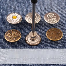 청바지단추 허리 늘리기 셀프 수선용 무봉제 요술단추, 17. 13 실버, 17mm