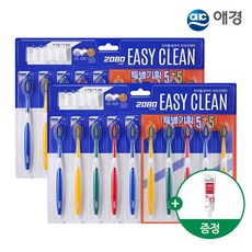 2080 이지클린 초미세모 칫솔 5+5입+치약, 1세트, 50g