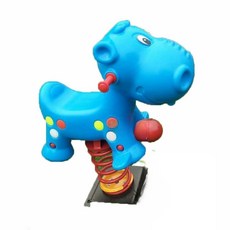 놀이터 야외 스프링 시소 용수철 노란말 흔들 말 공원 목마, 1개, 만화코뿔소85x50x75cm