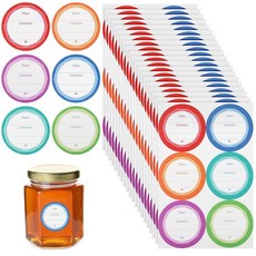 XLIUAX 메이슨 병 뚜껑 라벨 20개 탈착식 통조림 라벨 120개 꽃 원형 통조림 병 라벨 스티커 식품 용기 유리 통조림 병 잼 용기, XLIUAX 메이슨 병 뚜껑 라벨 20개, 탈착식 통조