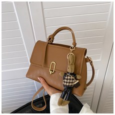 HAM토트백 퀼팅 핸드메이드 DIY 소재 가방 숄더겸 크로스백, 브라운 01, 1개