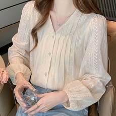 로렌미 브로더리 레이스 블라우스 S260122SS-4