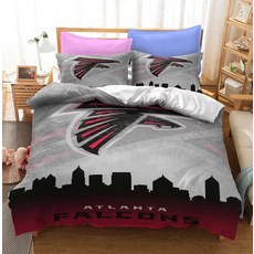 NFL 미식축구 아틀란타 팔콘스 이불 배게 커버 세트 (싱글 더블) Atalanta Falcons Duvet Cover Set, 포함