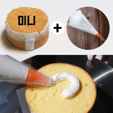 (아이스박스 무료) 케익시트 + 휘핑크림 세트 / 케익 만들기 유치원 학교 체험, 1세트, 미니 케익시트+미나미 휘핑크림