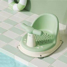 台灣出貨 寶寶洗澡座椅 洗澡浴盆座 沐浴凳 洗澡椅 防滑浴凳 可坐托座椅 新生兒洗澡浴盆座 寶寶坐椅 浴凳 訓練寶寶坐 寶寶浴缸坐椅-綠芥末:, 1個