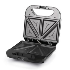 多功能三明治麵包機 家用煎烤加熱電烤盤 上下加熱吐司機, 黑色:需自備轉接頭