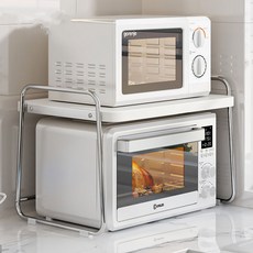 오브앤코 전자레인지 선반 스텐 렌지대 미드센츄리 전자렌지 선반, 2단, 모던 화이트
