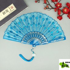 中國風亮片折扇 學生跳舞漢服扇, 1個, 粉色,彩桿亮片扇子