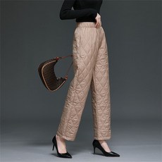 TKX 패딩바지 여성 겨울용 따뜻한 방수 오리털 퀼팅 팬츠 스탠다드핏 등산