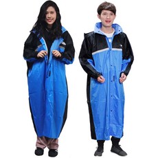 天龍牌 競速型尼龍雨衣 加長全身防護 高能見度安全設計, 藍色