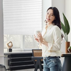 줄없는 햇빛차단 블라인드 종이 창문 간편 미니 커튼 _2025911110EA