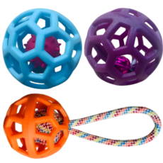 가온루트 놀이 방울 끈 강아지 장난감 공 3종 강아지공, 오렌지+퍼플+스카이블루, 1세트