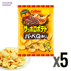일본 가루비 삿포로포테토 바베큐맛 감자스낵, 5개