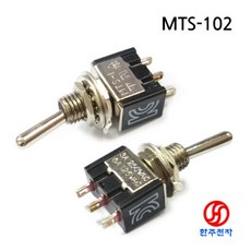 6파이 2단3P 토글스위치 MTS-102 KC인증 2개묶음 HJ-04391, 1개