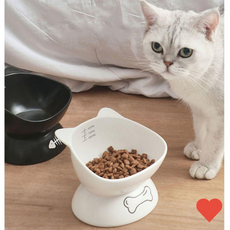 코코 반려동물 식기 강아지 고양이 밥그릇 도자기 세라믹 물그릇, 1개, 화이트
