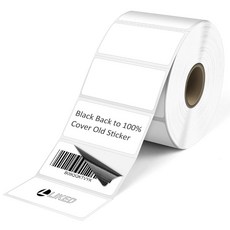 L LIKEED 2" x 1" 직접 열 라벨 영구 접착 바코드 주소 롤로 지브라 및 기타 데스크톱 프린터 롤 1개 1300개 라벨 와 호환 가능합니다, 2"x1"-1300 Labels