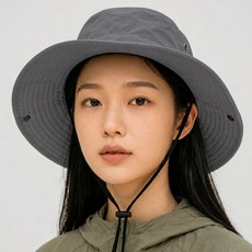 리꼬즈 등산모자 햇빛차단 넓은챙 사파리모자, 그레이