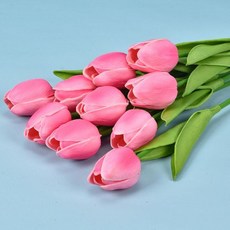 웨딩 꽃다발 실내 핑크 꽃꽂이재료 셀프웨딩부케 조화 조화꽃 튤립 ang+04691Fy, 화이트