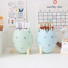 공룡알 연필 꽂이 파스텔 홀더 다용도 학생 책상 펜꽂이 정리함, 1세트, 블루+민트