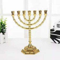 7촛대 홀더 골드 예배 성전 성가대 나인 블랙 메노라 16 3cm cm 골드촛대, 노란색