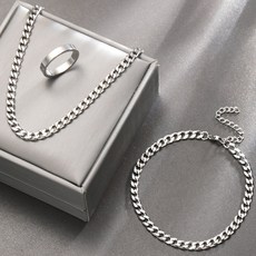 태쓰 남성 목걸이 팔찌 반지 세트