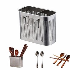 304 스테인리스 스틸 식기 건조대 후크가 있는 2단 실버웨어 건조대 녹 방지 주방 싱크 정리함 및 식기세척기용 커틀러리 홀더 조리대 공간 절약 보관 브러시드 마감, 304 스테인리스 스틸 식기 건조대, 후크가 있는 2단