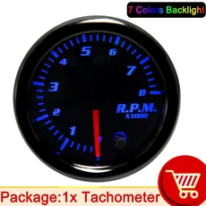 52mm 7 색 부스트 게이지 수온/오일 압력/전압계/공기 연료 비율/EGT/타코미터 RPM 자동차 + 포드, 10 Tachometer