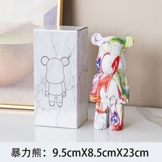 폭력적인 곰 장식품 창조적 인 재미있는 거실 TV 캐비닛 장식 어린이 돼지 저금통 트렌드 오피스 클럽 장식, 27cm, 매직 컬러 1, 1개