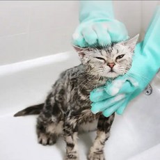 반려동물 샤워 장갑, 그린, 2개