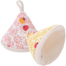 아모스펀 트라이앵글 스캘딩 방지 냄비 뚜껑 손잡이 캡 내열 면 커버 걸이식 디자인 재사용 가능한 주방 가젯 포함 2피스 5.11X4.33X1.57인치 안전 요리