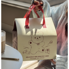 메리멜팅 케이크 보냉백 1호 2호, 5개, 아이보리